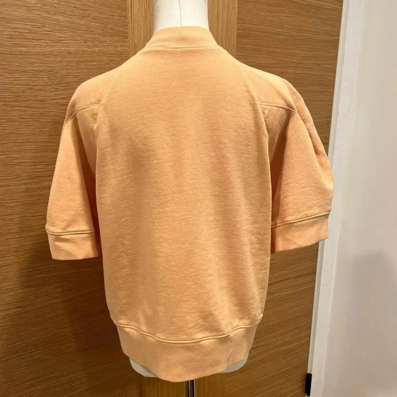 AGOLDE - SS Washed French Terry Cotton Boxy Orange Sherbet Puff Shoulders M - Picture 3 of 4